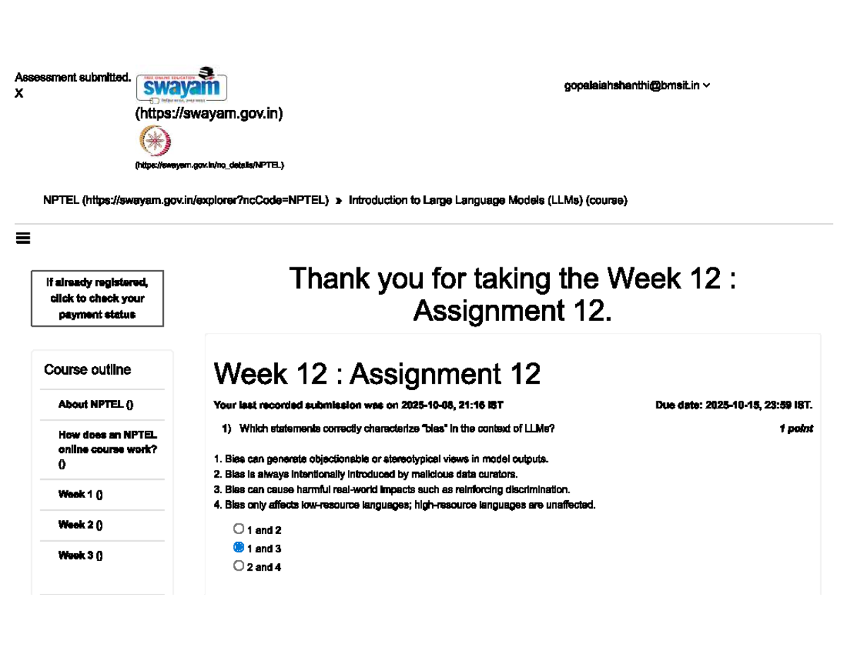 LLM W12: Assignment on Bias in Large Language Models - Studocu