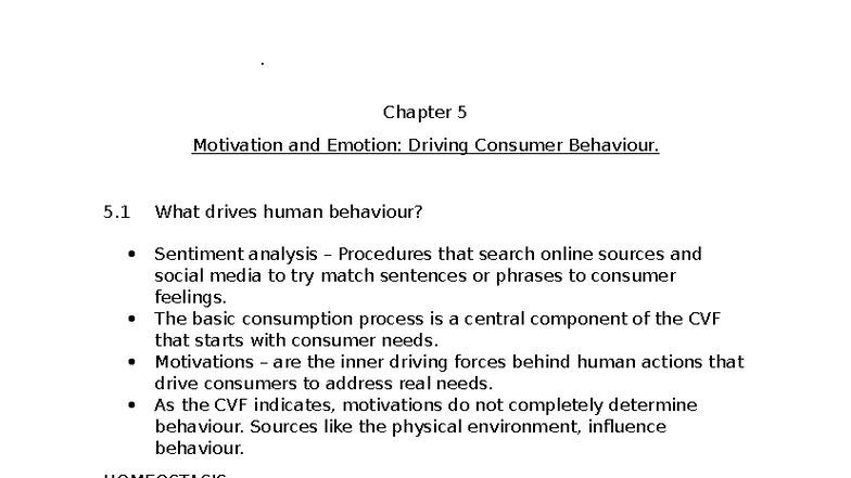 BEM 212 Chapter 5 Summary: Motivation & Emotion in Consumer Behavior ...