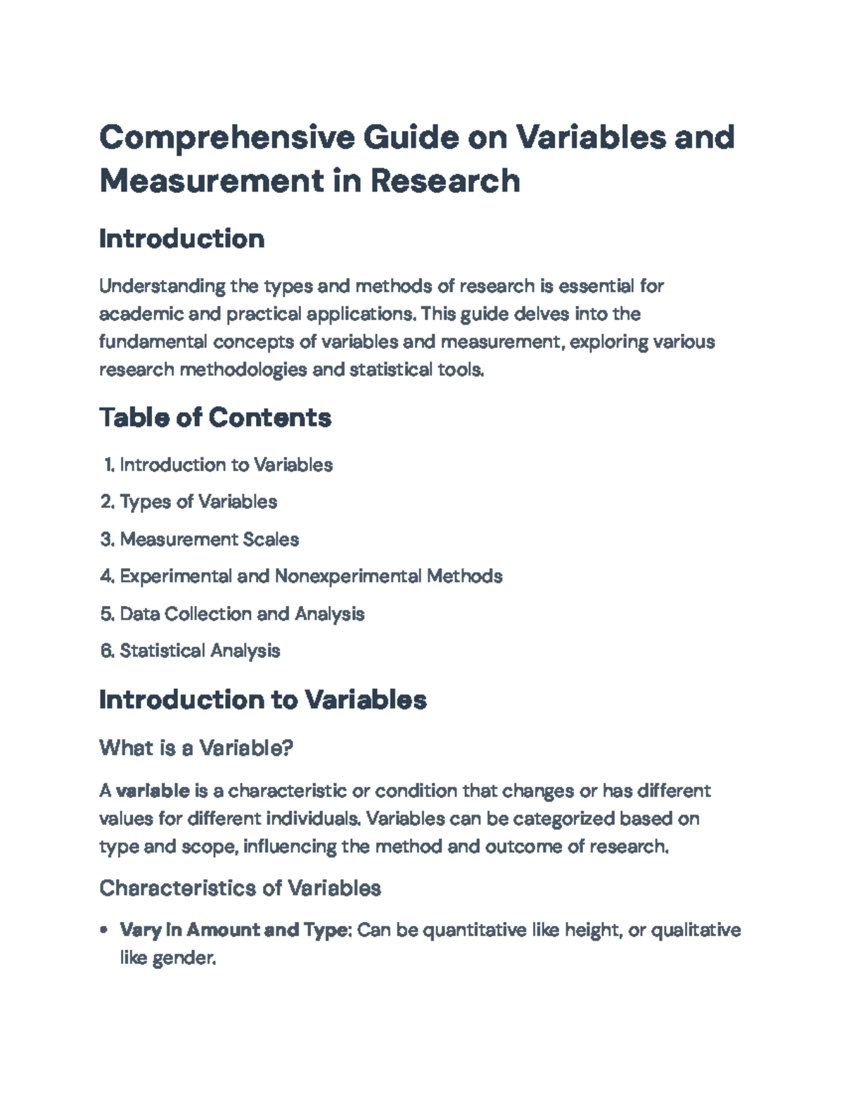 Comprehensive Guide on Variables and Measurement in Research ...