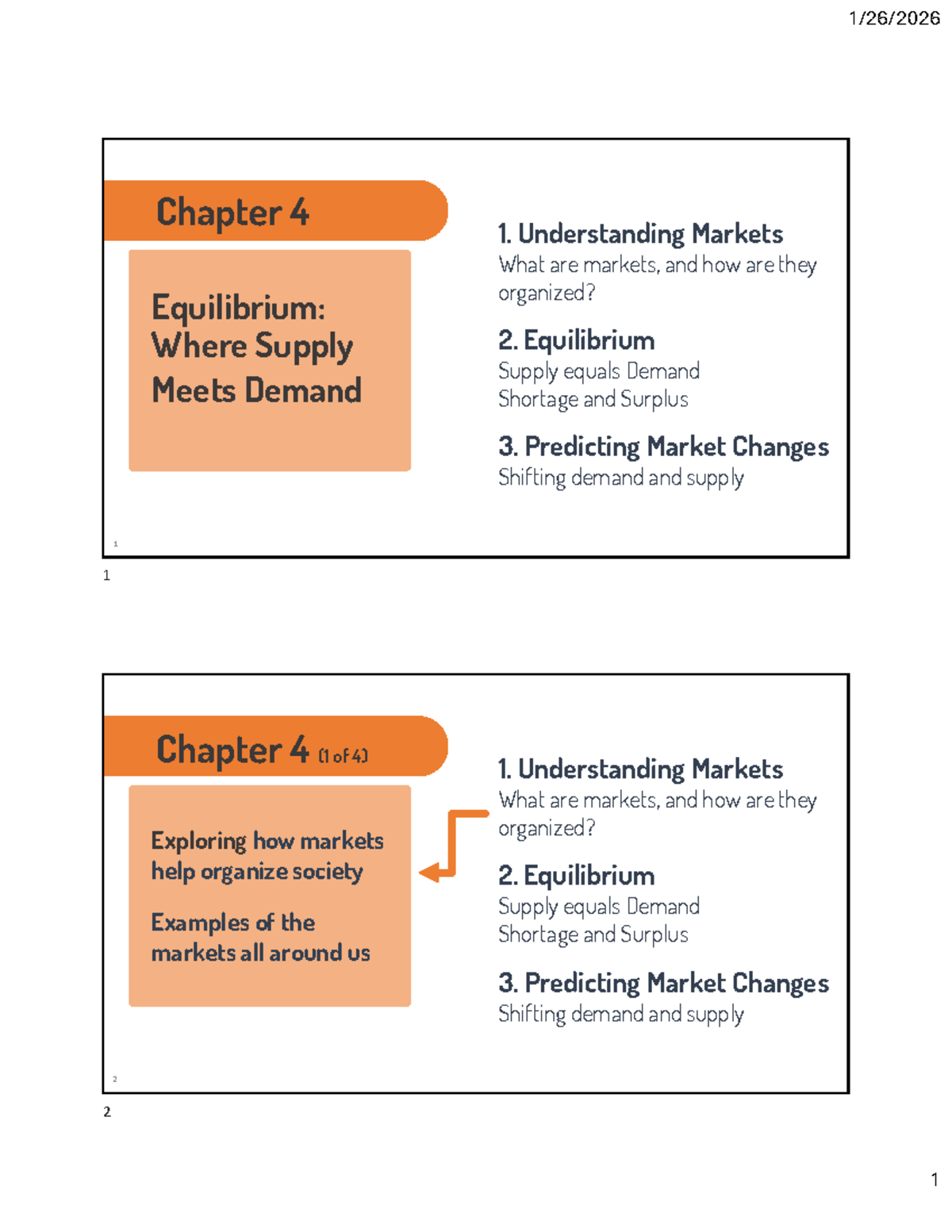 Chapter 4: Equilibrium in Markets - Supply, Demand, and Changes (ECO101 ...
