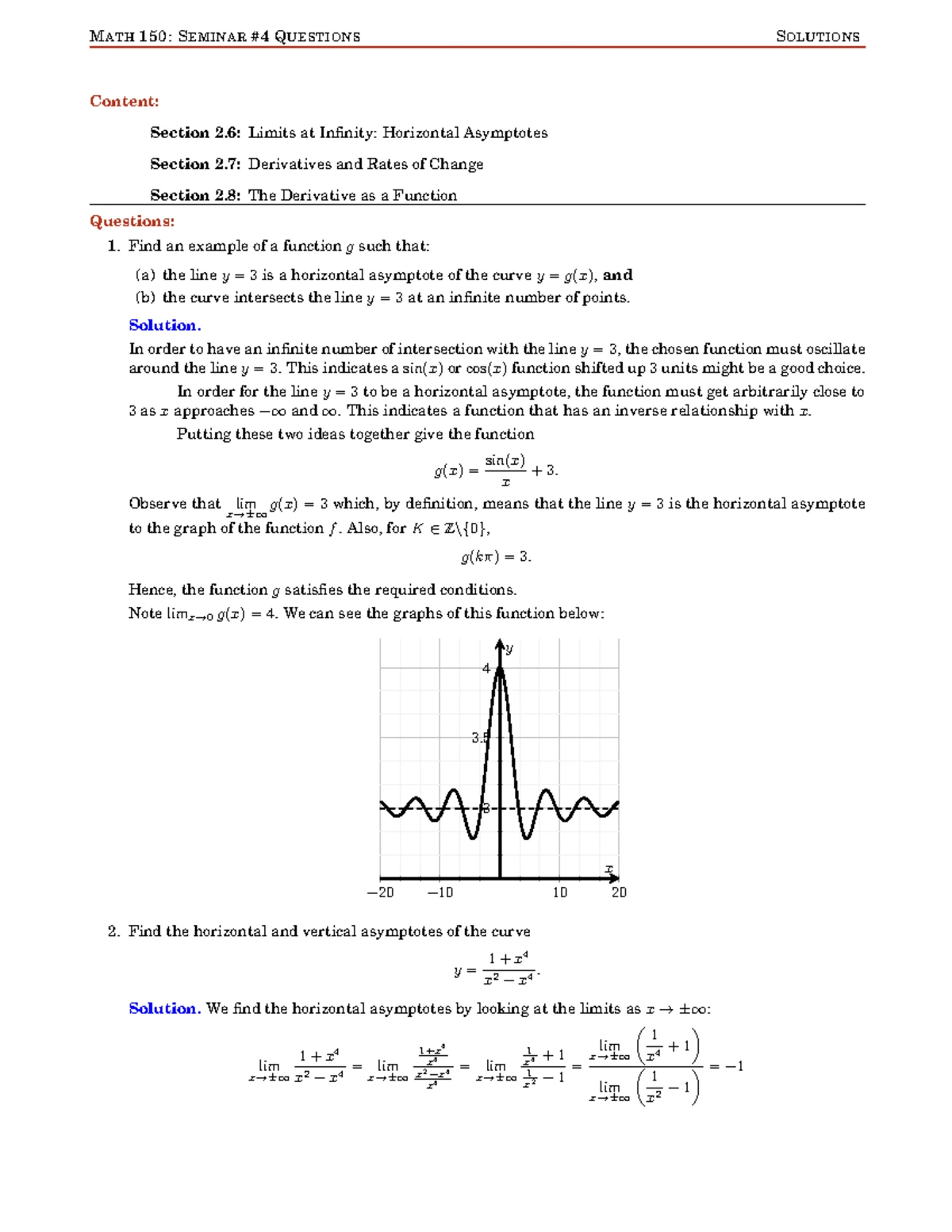 MATH 151 D100 Midterm Practice: Limits and Continuity Concepts - Studocu