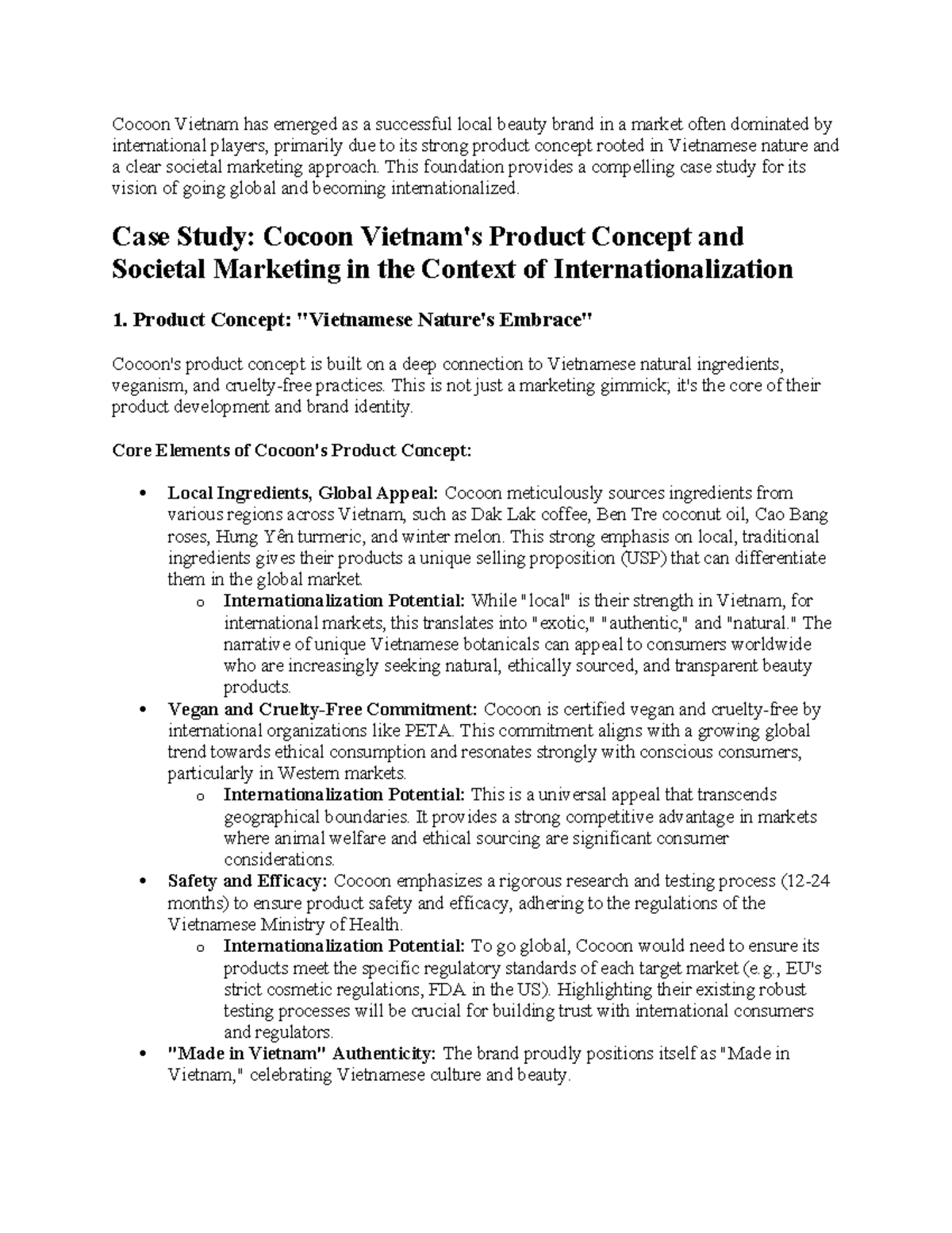 [GMM] Case Study: Cocoon's Product Concept & Societal Marketing - Studocu