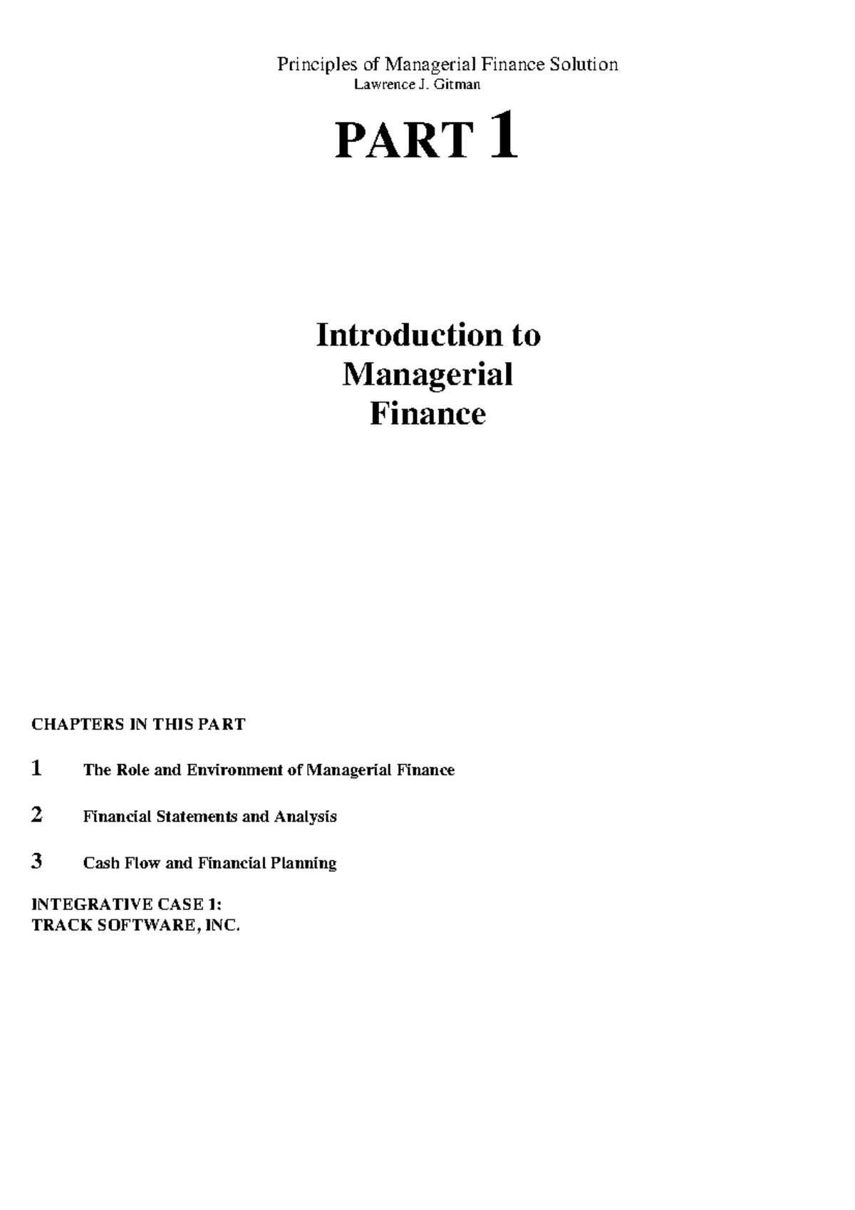 Chapter 1 - revision - Principles of Managerial Finance Solution ...