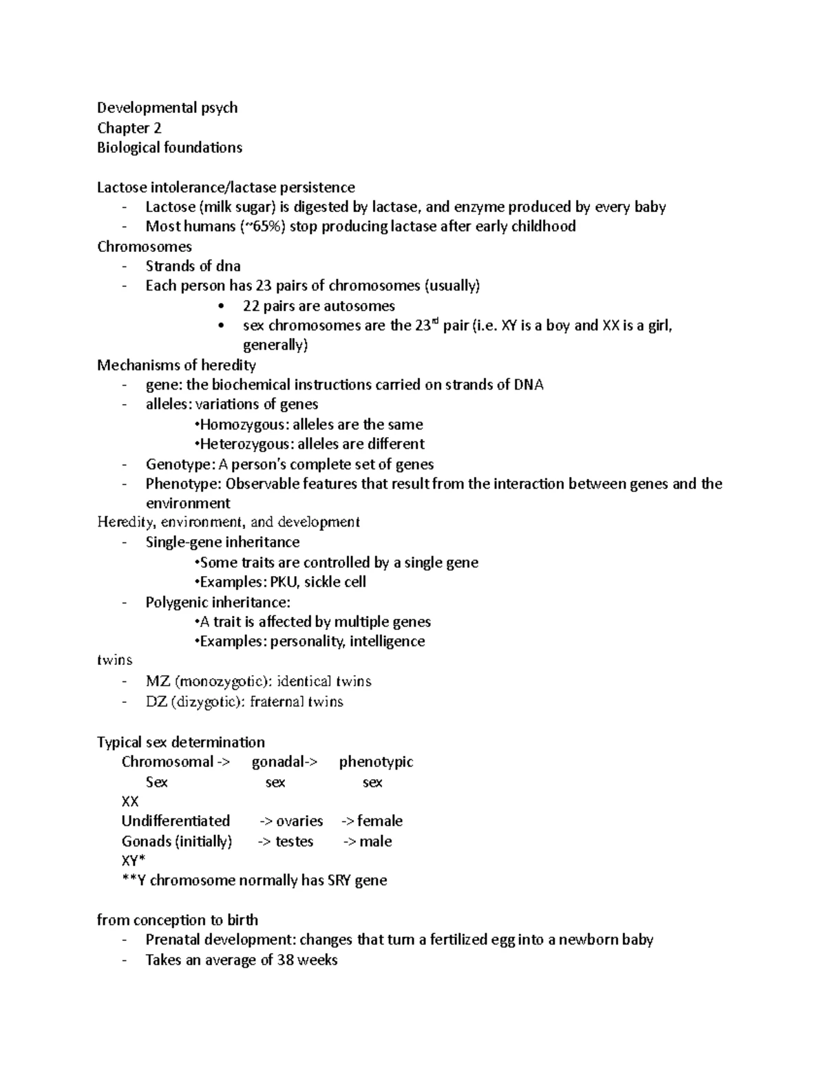 Developmental psych notes 1 - Chapter 1 Recurring issues in human ...