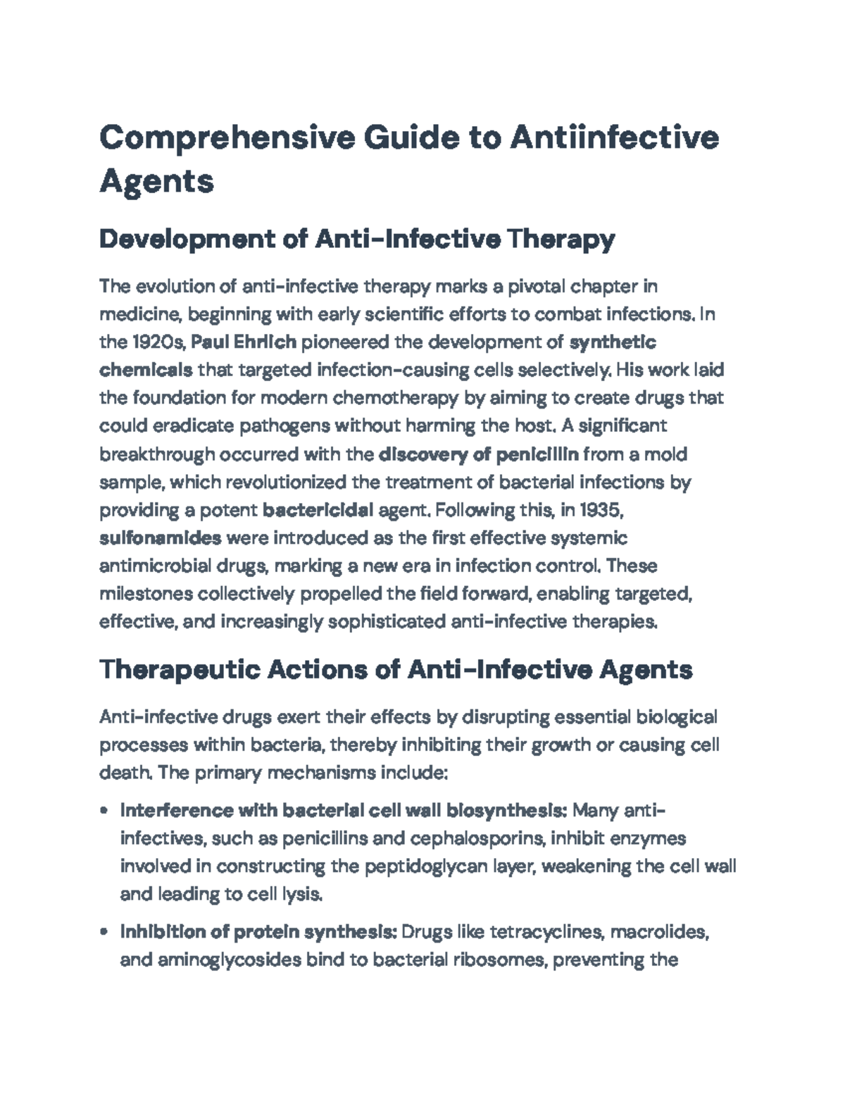 Comprehensive Guide to Antiinfective Agents: Development & Therapy ...