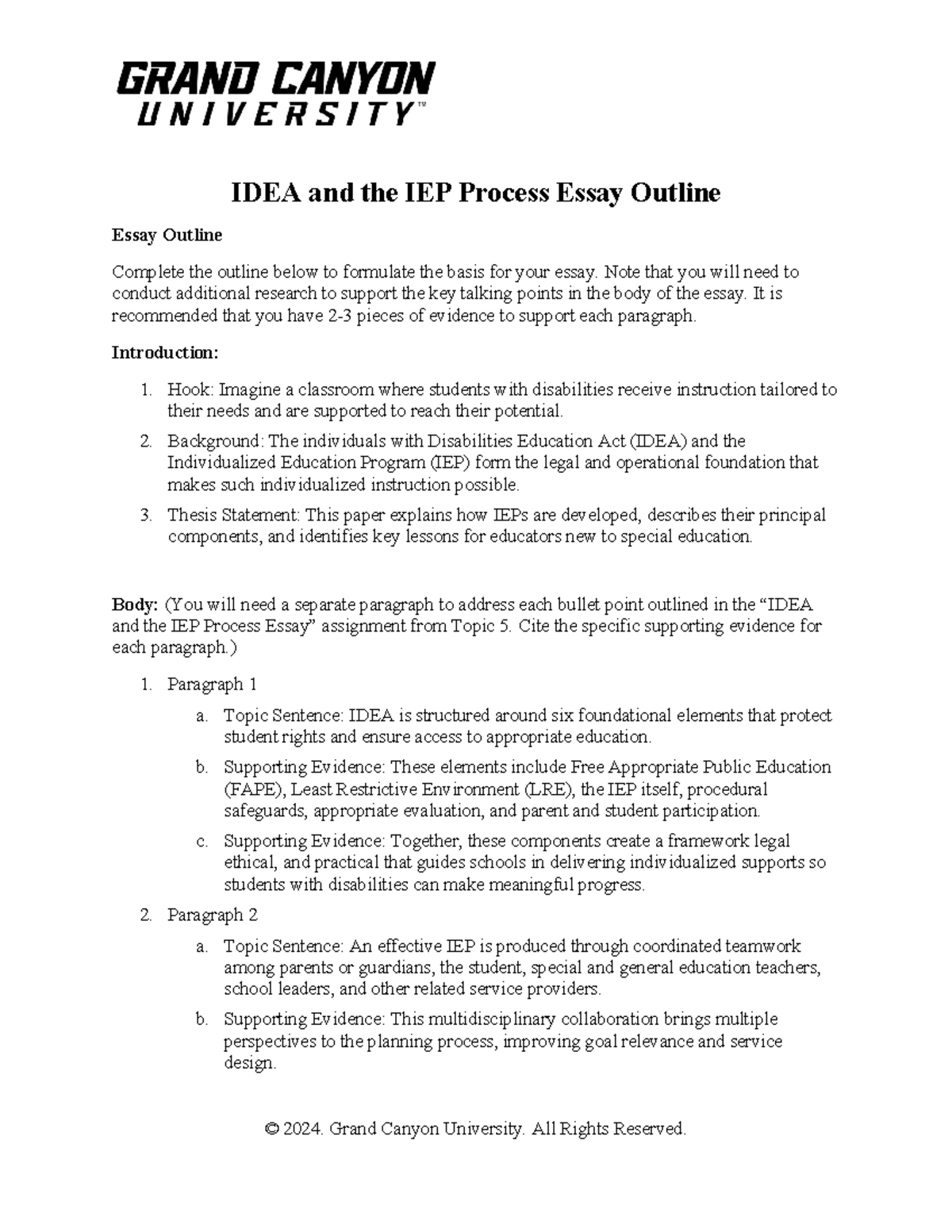 IEP Process Outline: Understanding IDEA for Special Education - Studocu