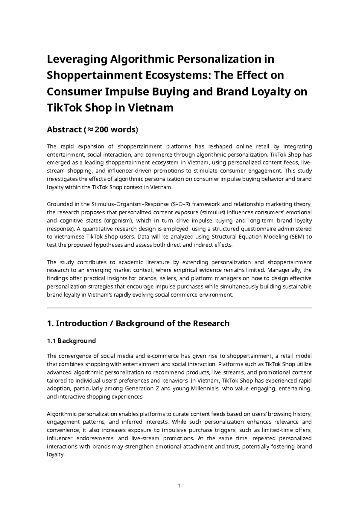 Research Proposal: Algorithmic Personalization & Impulse Buying in ...