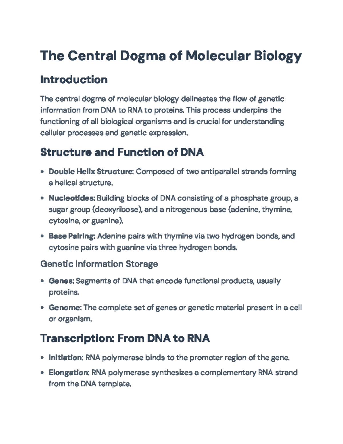 Central Dogma of Molecular Biology Overview: Processes and Applications ...