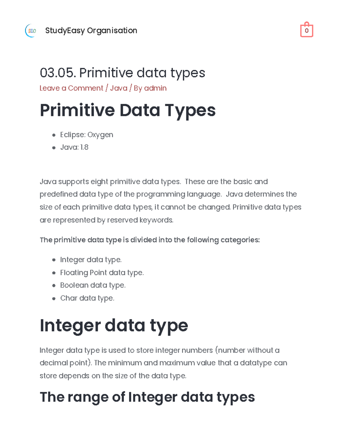 03.05. Primitive data types -03 - 03. Primitive data types Leave a ...