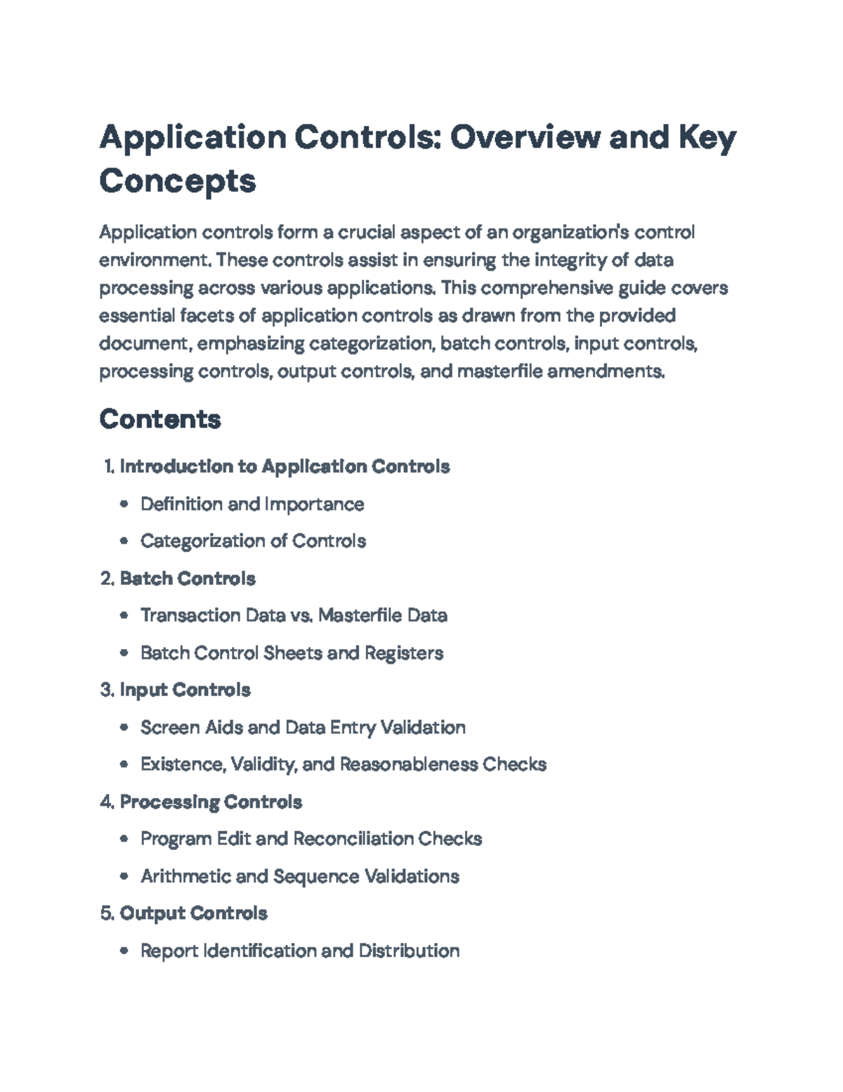 Application Controls: Overview and Key Concepts for Effective ...