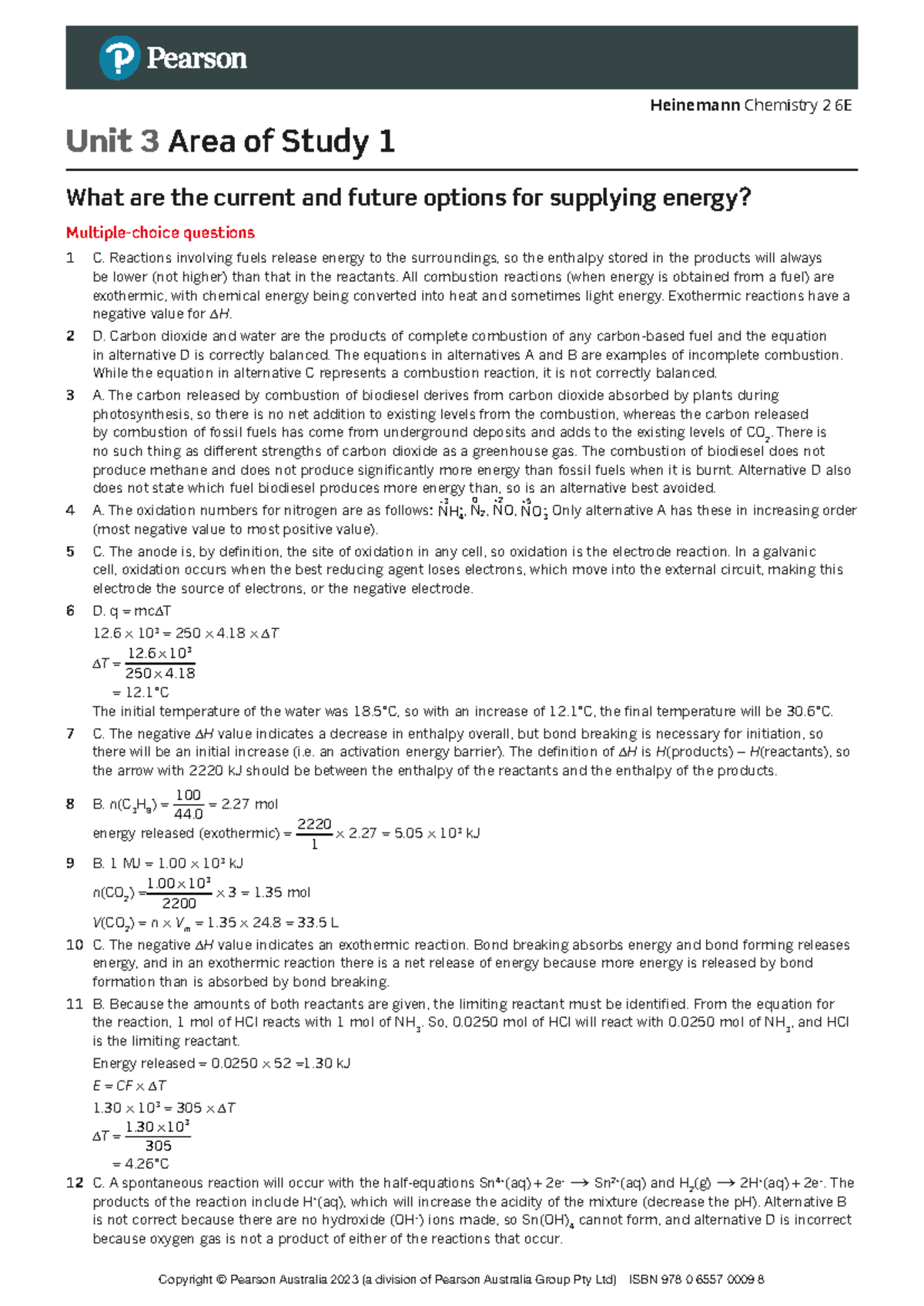 Unit 3 Outcome 1 Review: Energy Supply Options and Reactions - Studocu