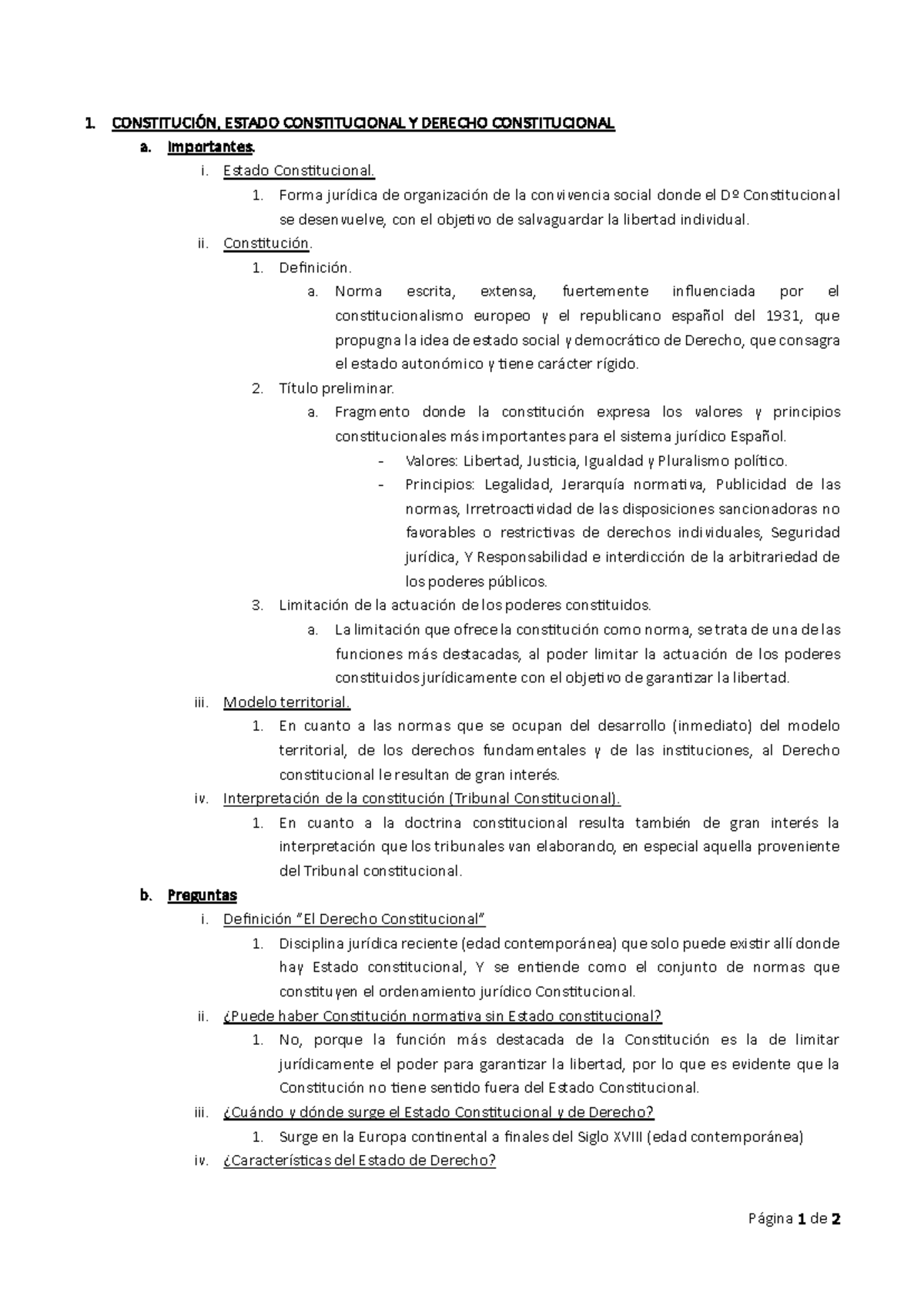 TEMA 1 - Estado Constitucional y Derecho Constitucional: Claves y ...