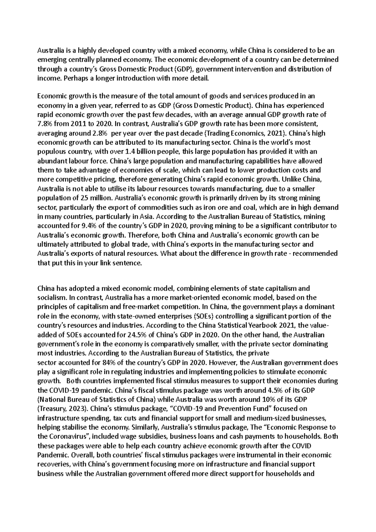 Comparative Study of Australia and China's Economies: Growth ...