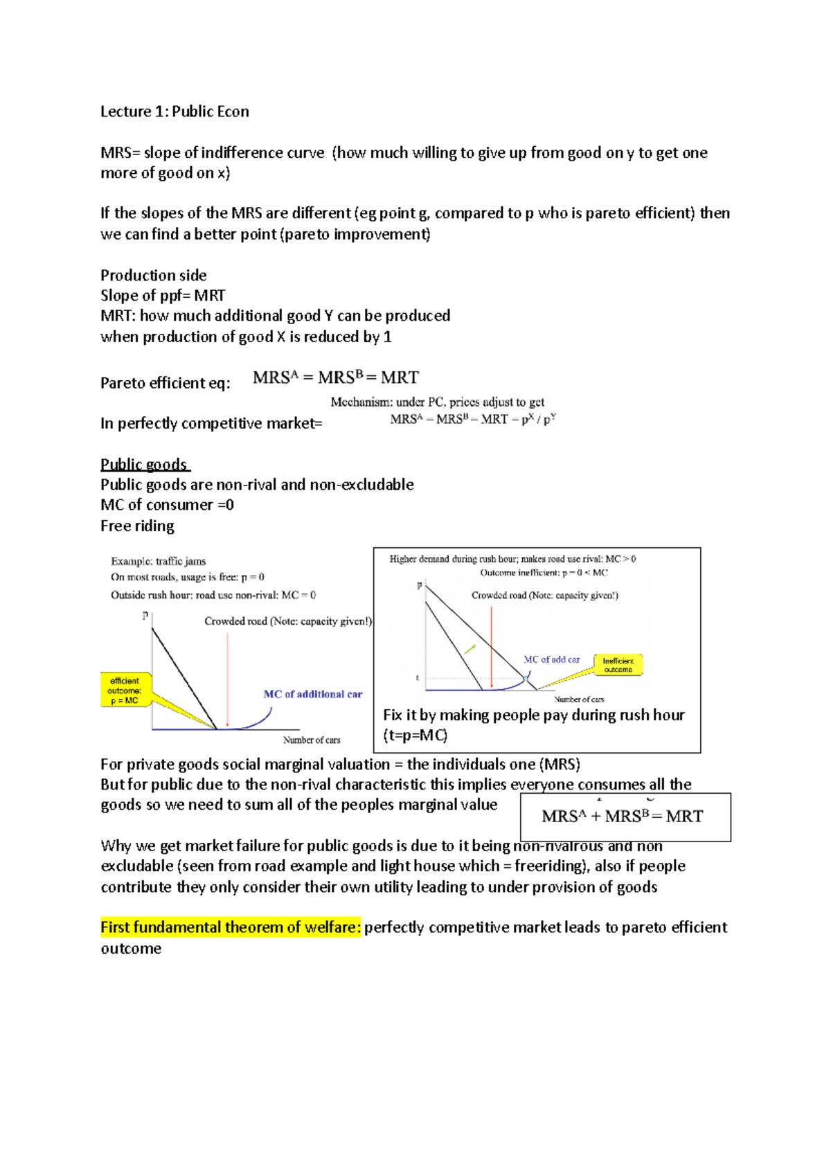 Lecture 1-5 Notes on Public Economics (ECON 101) - Studeersnel
