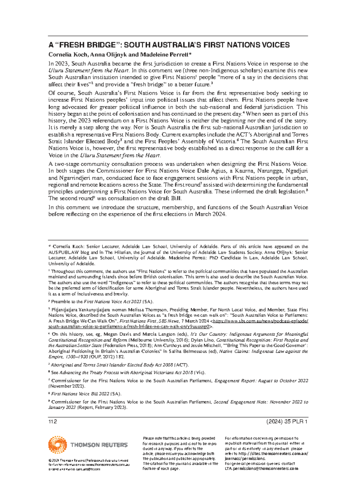 A Fresh Bridge: Insights on South Australia's First Nations Voice Act ...