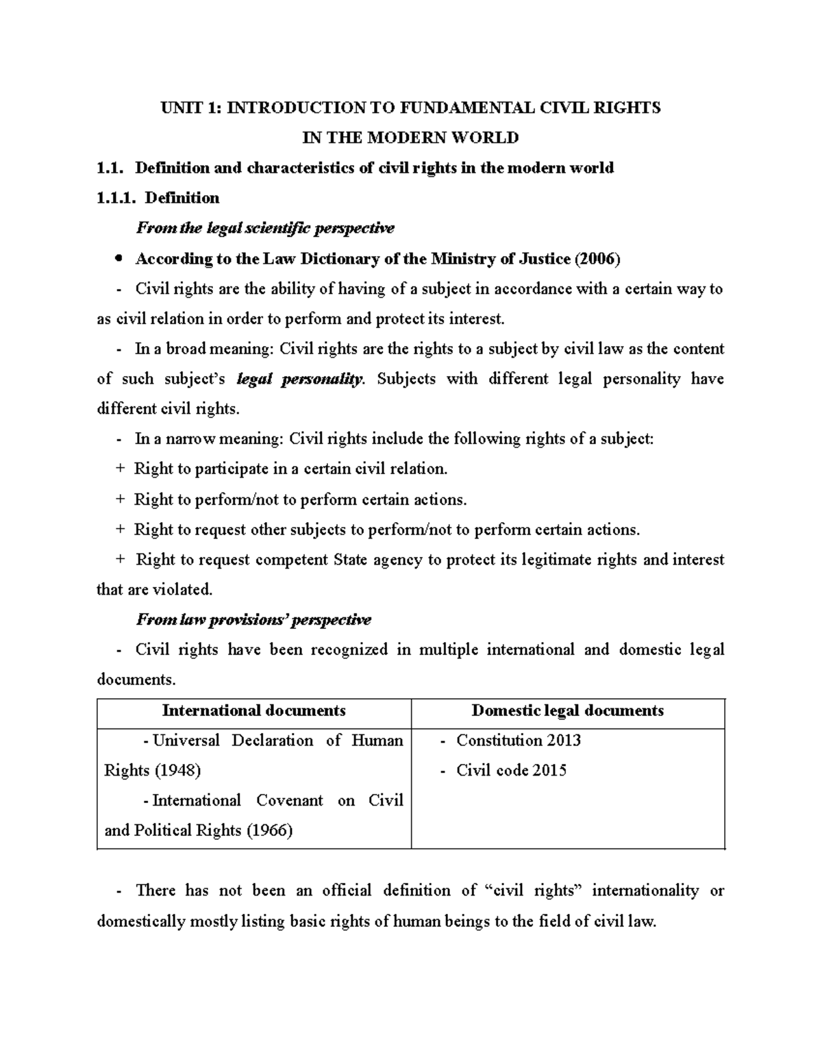 Civil Rights Overview: Understanding Definitions and Implications - Studocu