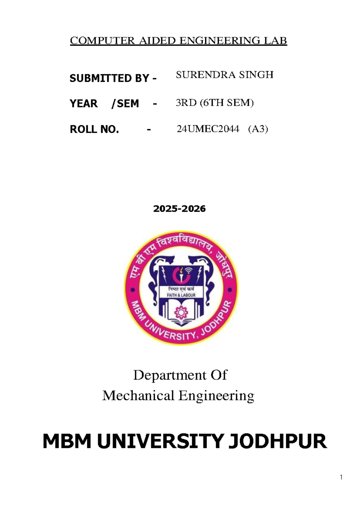 ANSYS Applications in Mechanical Engineering Lab (6th Sem) - Studocu