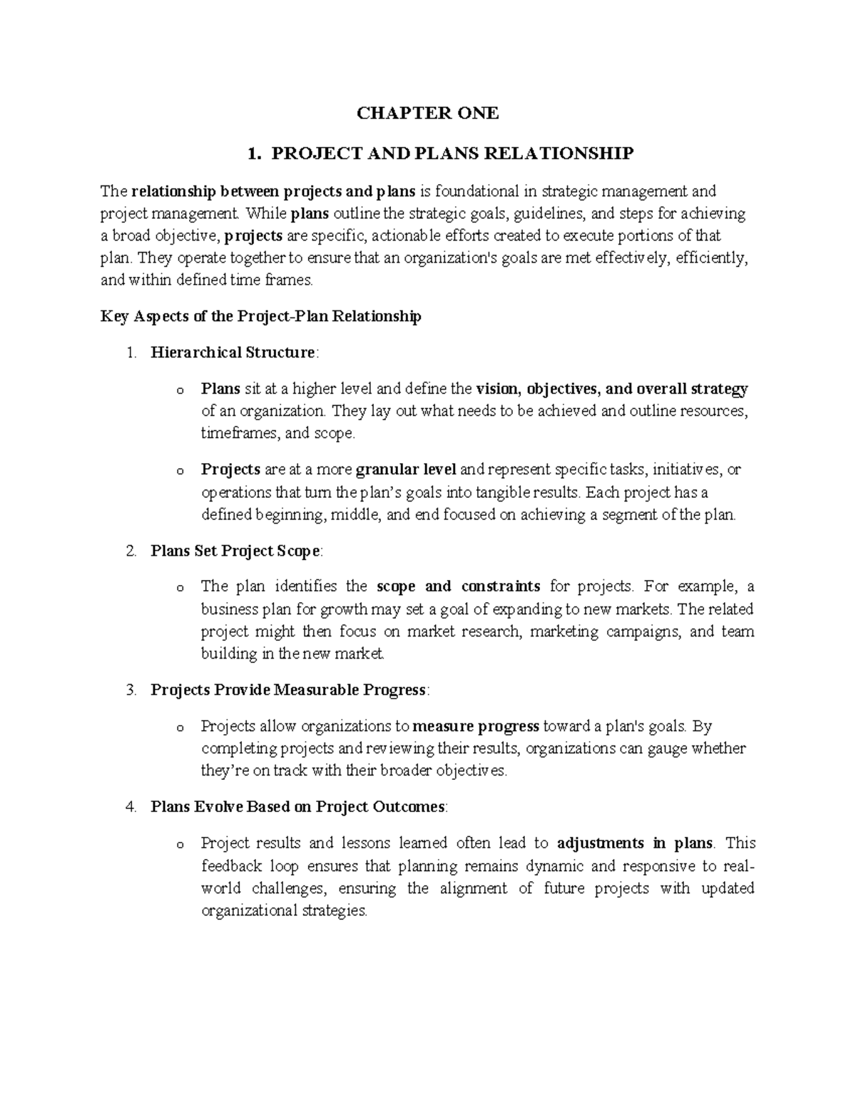 Chapter 1 - Understanding Project Analysis and Planning Relationships ...
