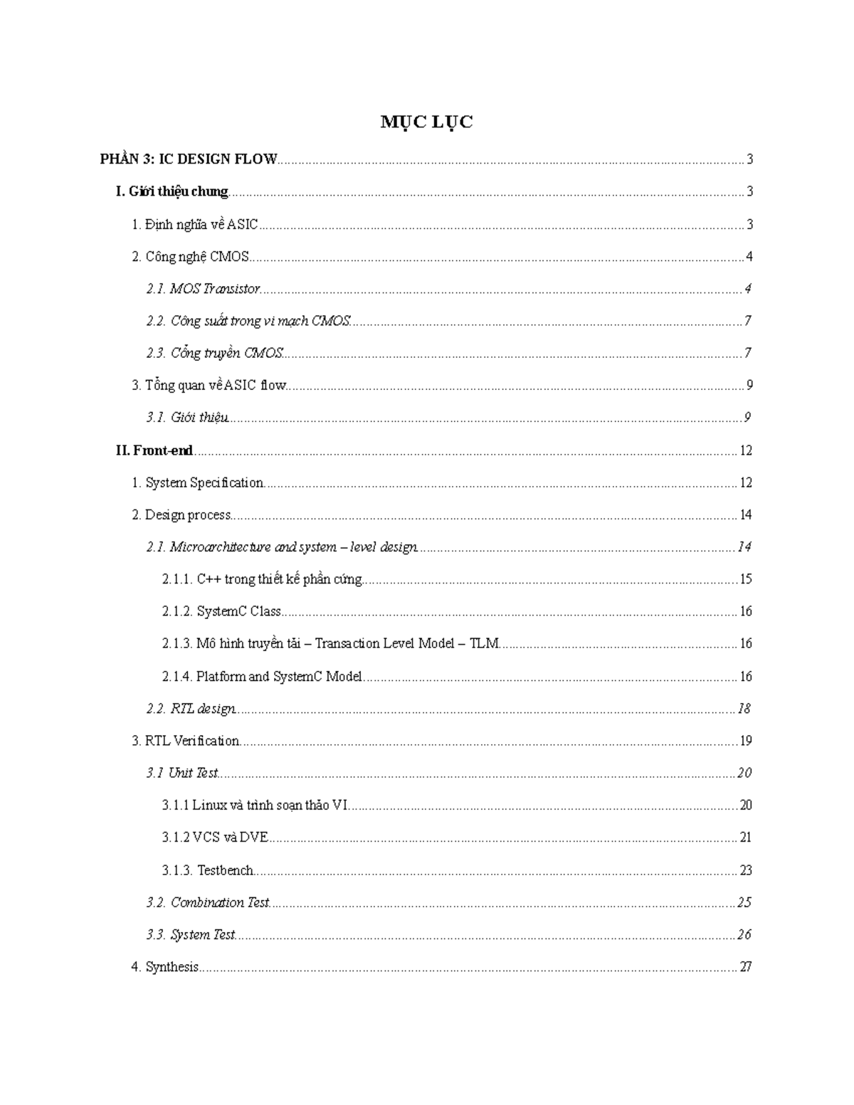 Báo cáo TN2: Chuyên đề về Quy trình Thiết kế IC (IC Design Flow) - Document Preview