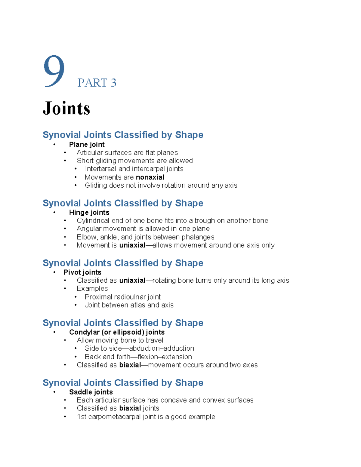 Understanding Synovial Joints: Types & Movements - Anatomy 101 - Studocu
