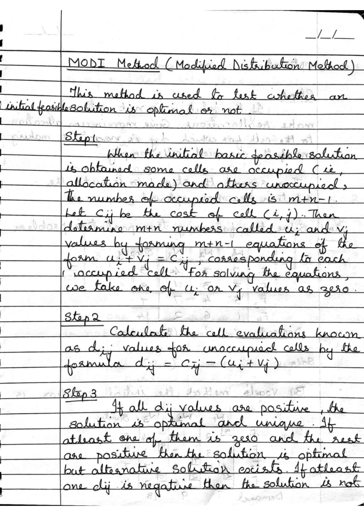 OR 3 - MODI Method for Optimal Transportation Problem Solution - Studocu