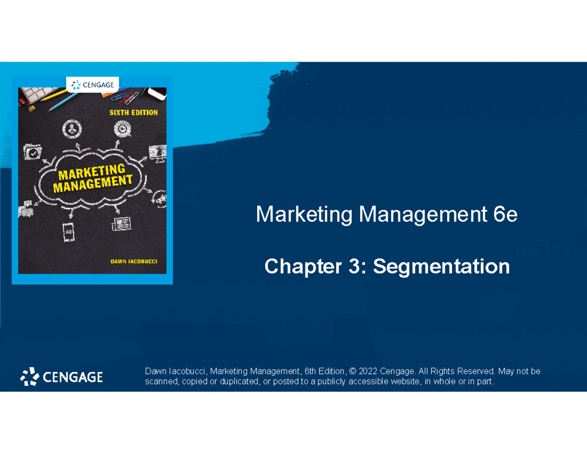 Marketing Management (MKT 101) - Week 2: Chapter 3 Segmentation ...