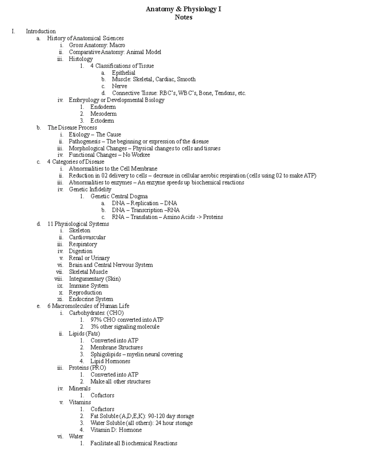 Anatomy & Physiology I: Comprehensive Study Guide and Review Notes ...