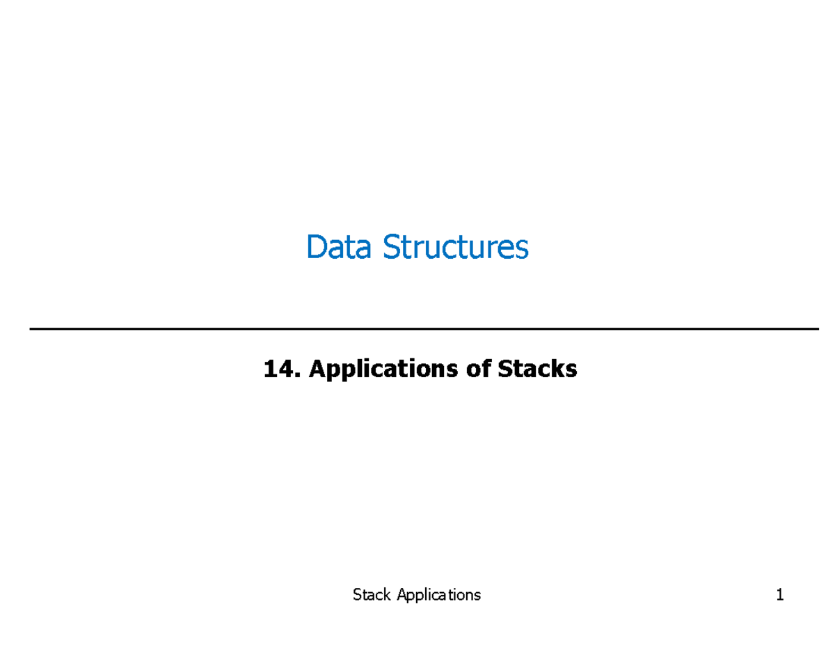 Chapter 13 - Applications of Stacks in Infix to Postfix Conversion ...