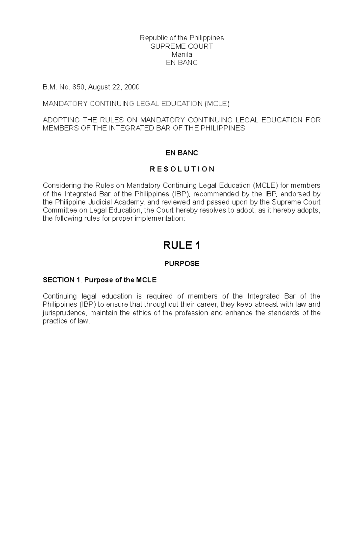 MCLE Guidelines for Mandatory Continuing Legal Education in the ...