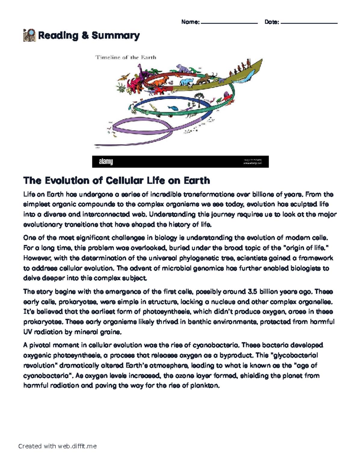 Cellular Evolution on Earth: Summary & MCQs (BIO 101) - Studocu