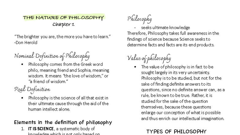 Logic - Prelim Exam Notes: Understanding Philosophy and Its Concepts ...