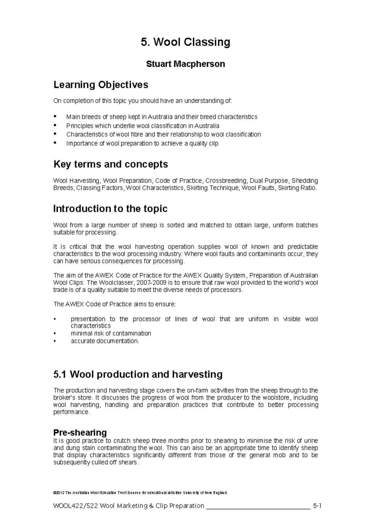 WOOL 422/522 Final Exam Study Material on Wool Classing and Breeds ...