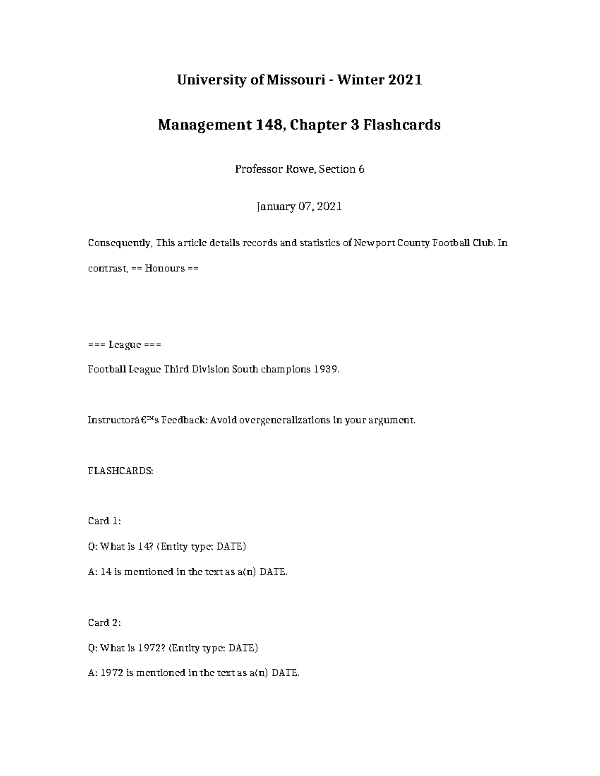 Management 148: Chapter 3 Flashcards - Winter 2021 - Studocu