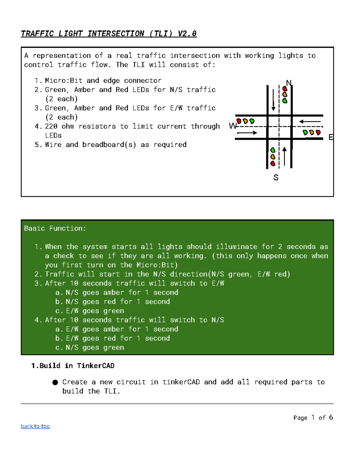 Traffic Light Intersection Project (TLI) V2.0: Design & Implementation ...