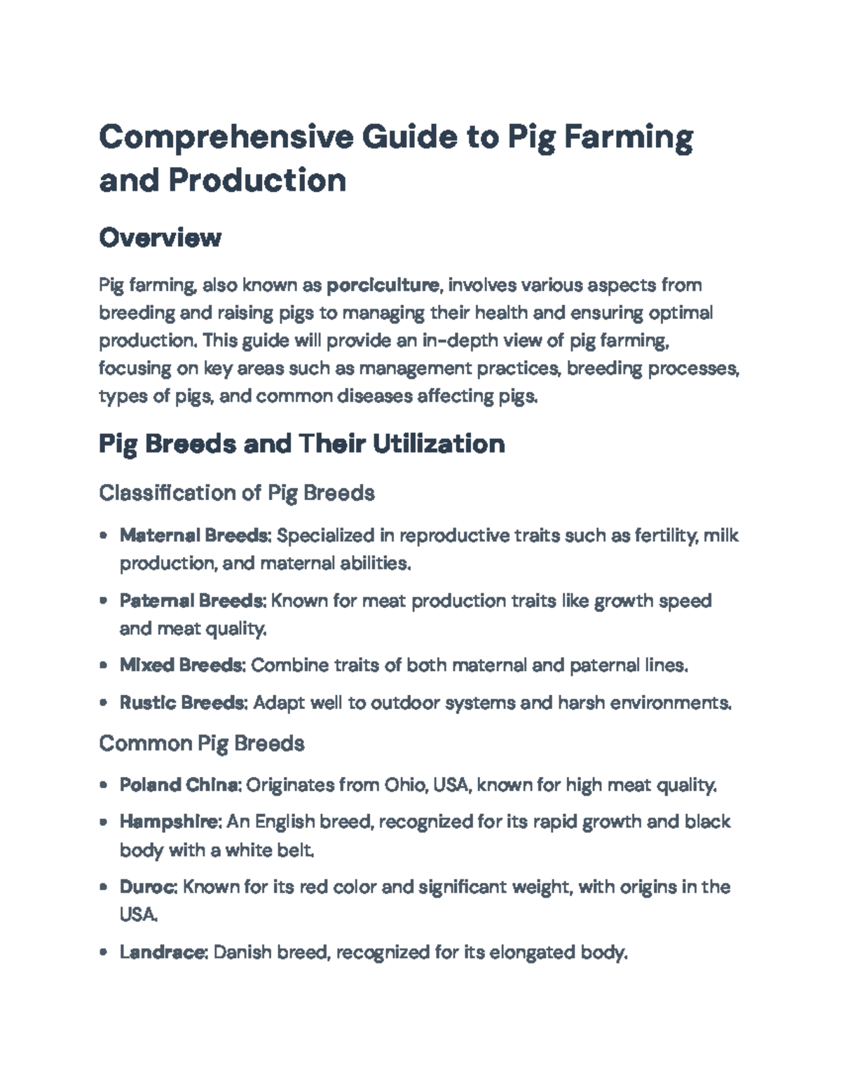Comprehensive Guide to Pig Farming Practices and Health Management ...