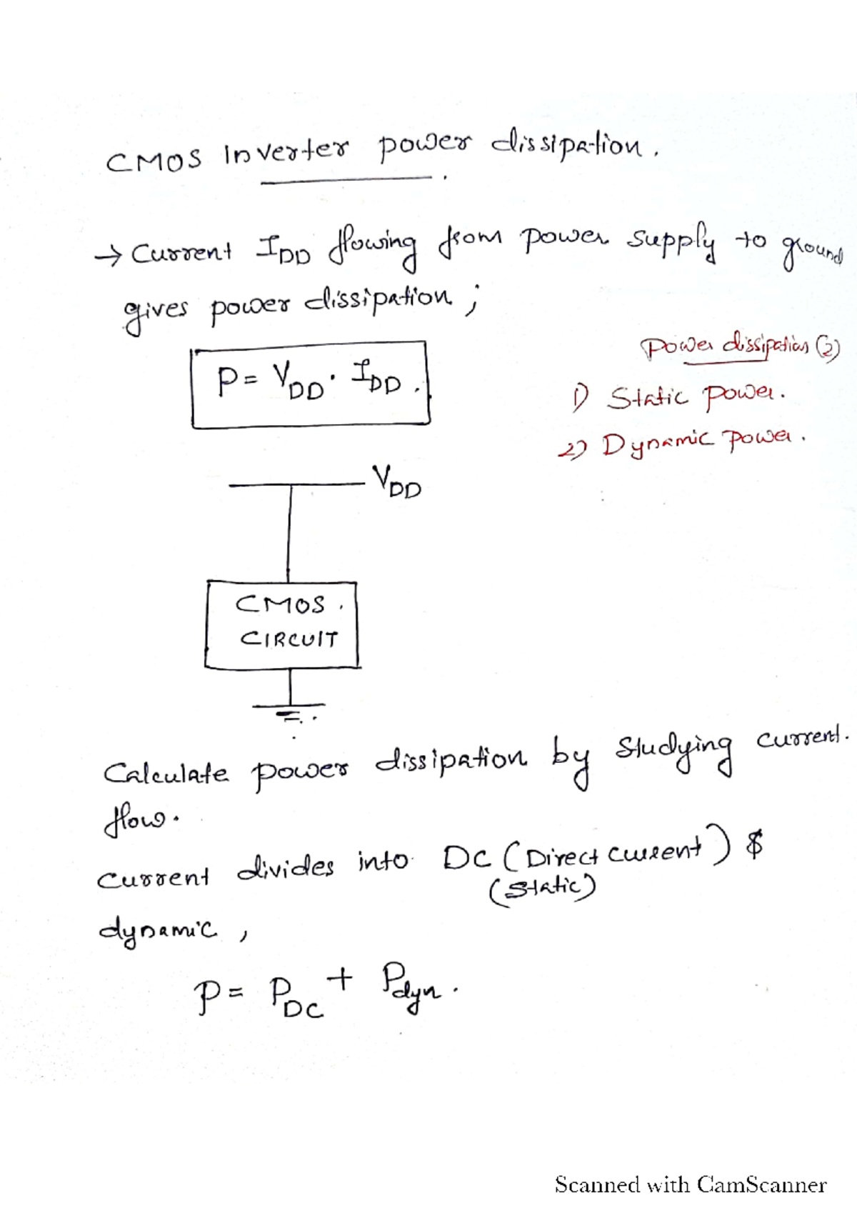 CMOS Inverter Power Dissipation Analysis and Implications - Studocu
