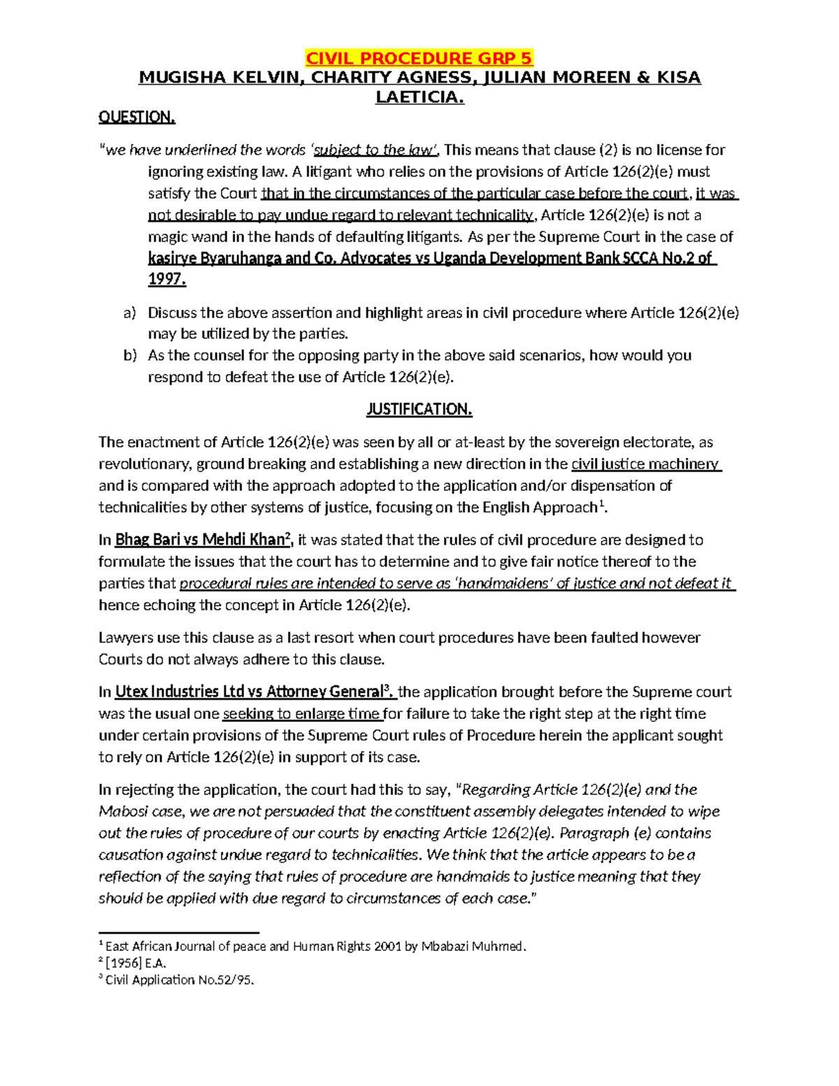 Civil Procedure Essay Notes: Article 126(2)(e) Insights & Applications ...