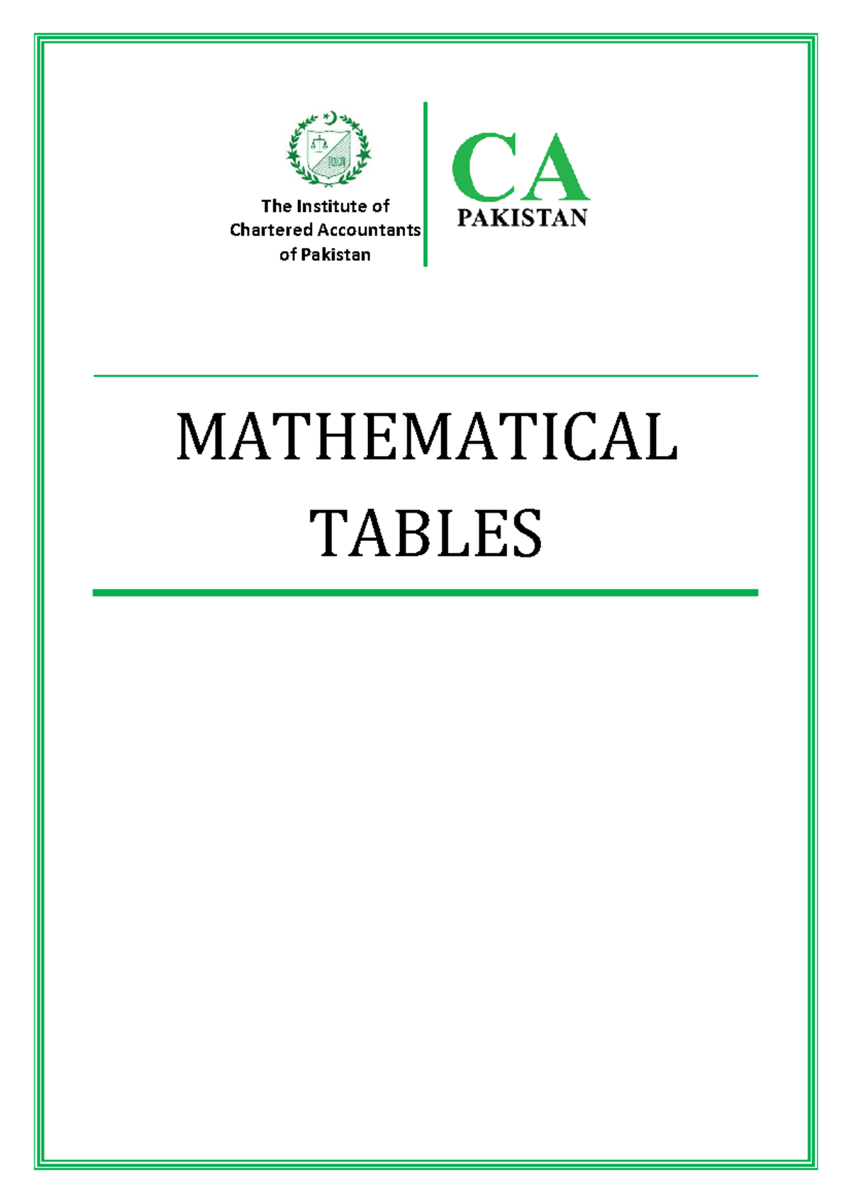 Mathematical Tables for Chartered Accountants - ICAP Study Guide - Studocu
