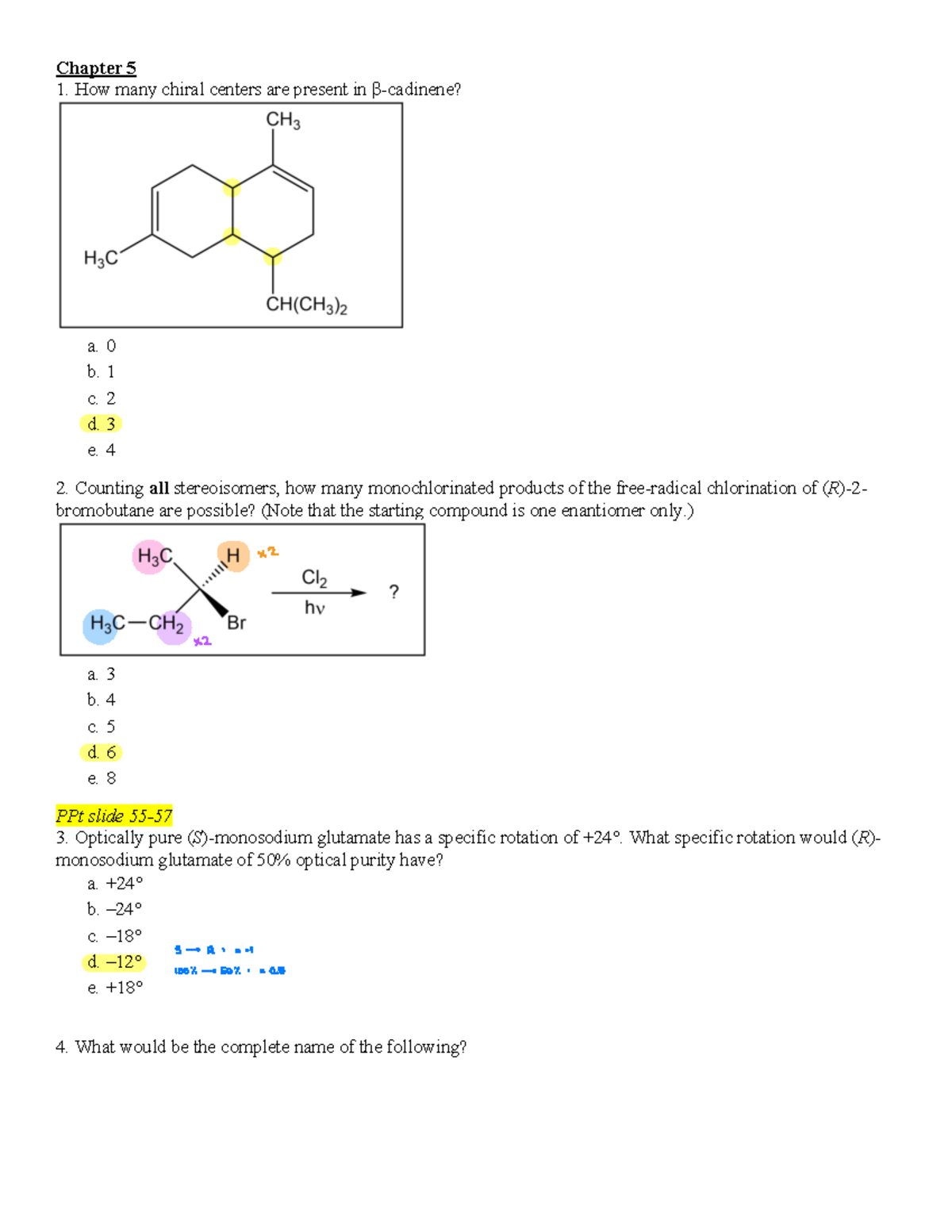 Organic Chemistry Quiz: Stereochemistry & Isomerism (CHEM101) - Studocu
