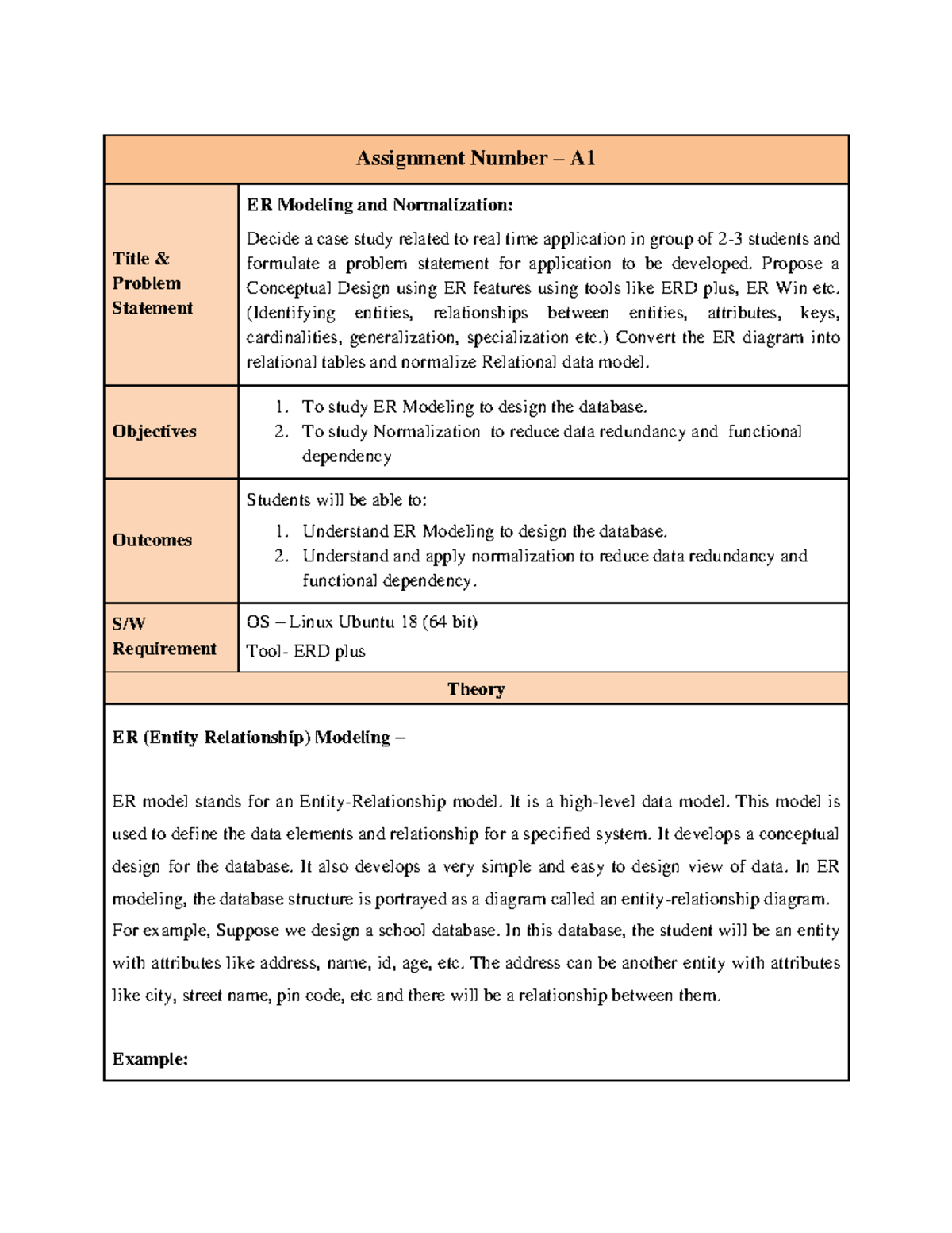 ER Modeling and SQL DDL Practice - Assignment A & 2A Draft - Studocu