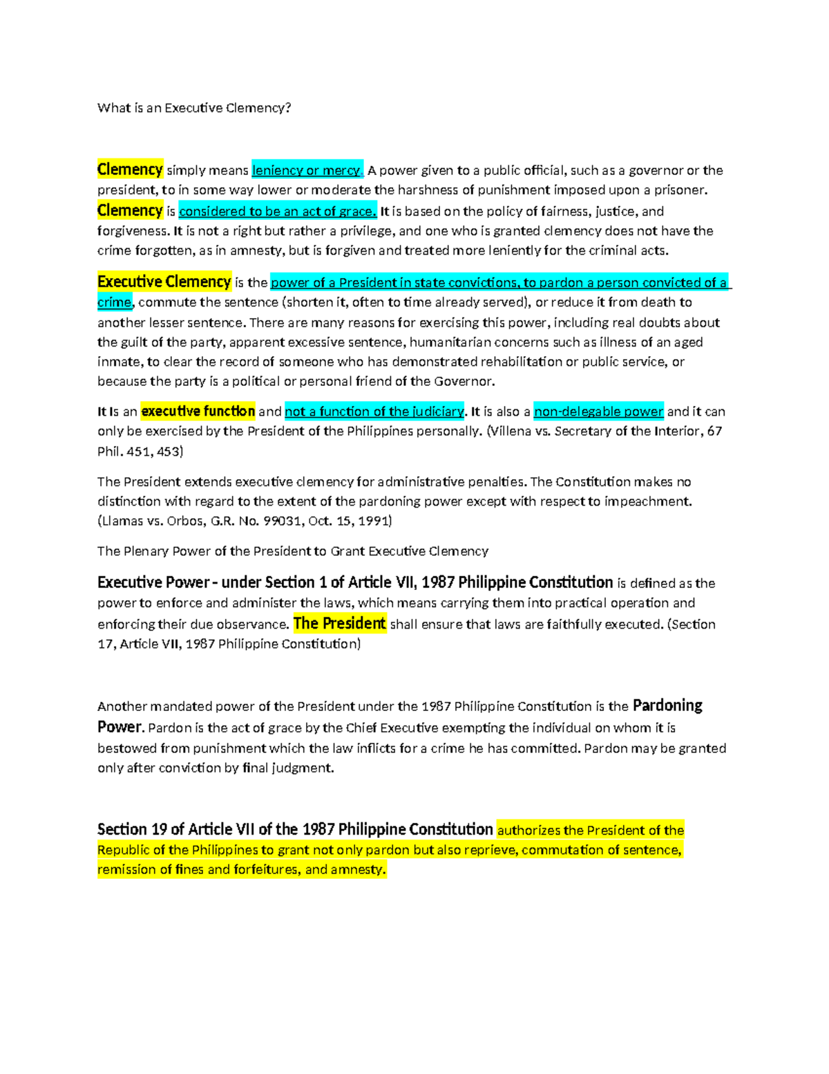 CA2 PRE Finals Reviewer: Insights on Executive Clemency in the ...