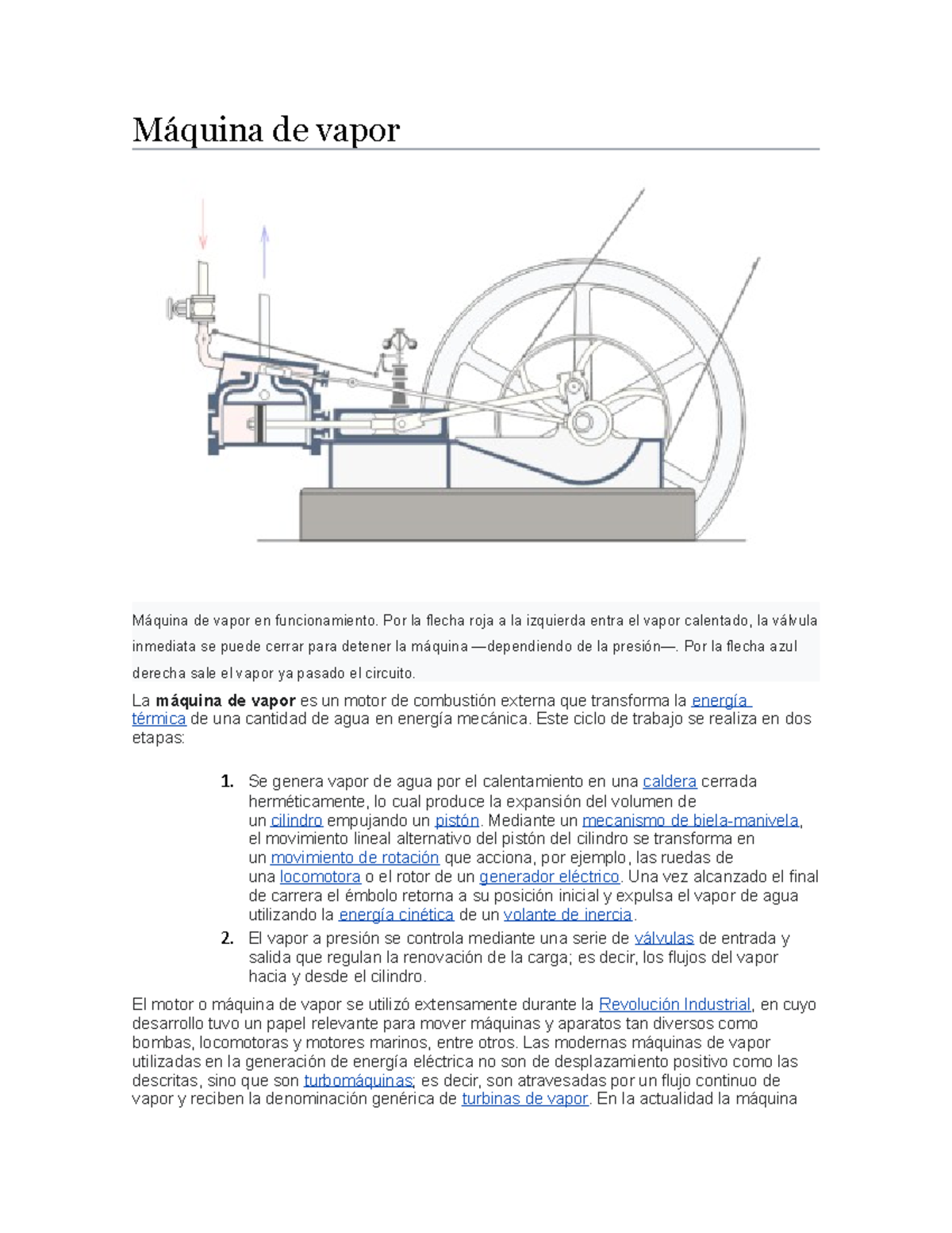 Máquina de vapor: Funcionamiento y Evolución - FÍSICA 101** - Studocu