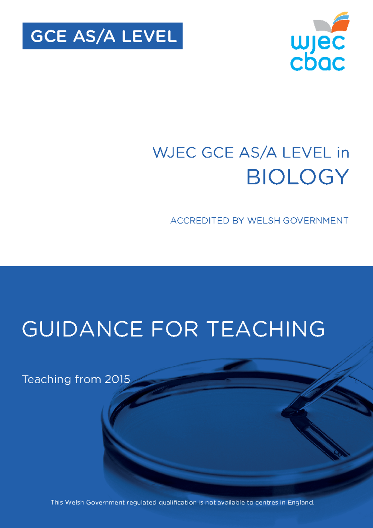 WJEC GCE AS/A Level Biology Teacher's Guide and Resources - Studocu