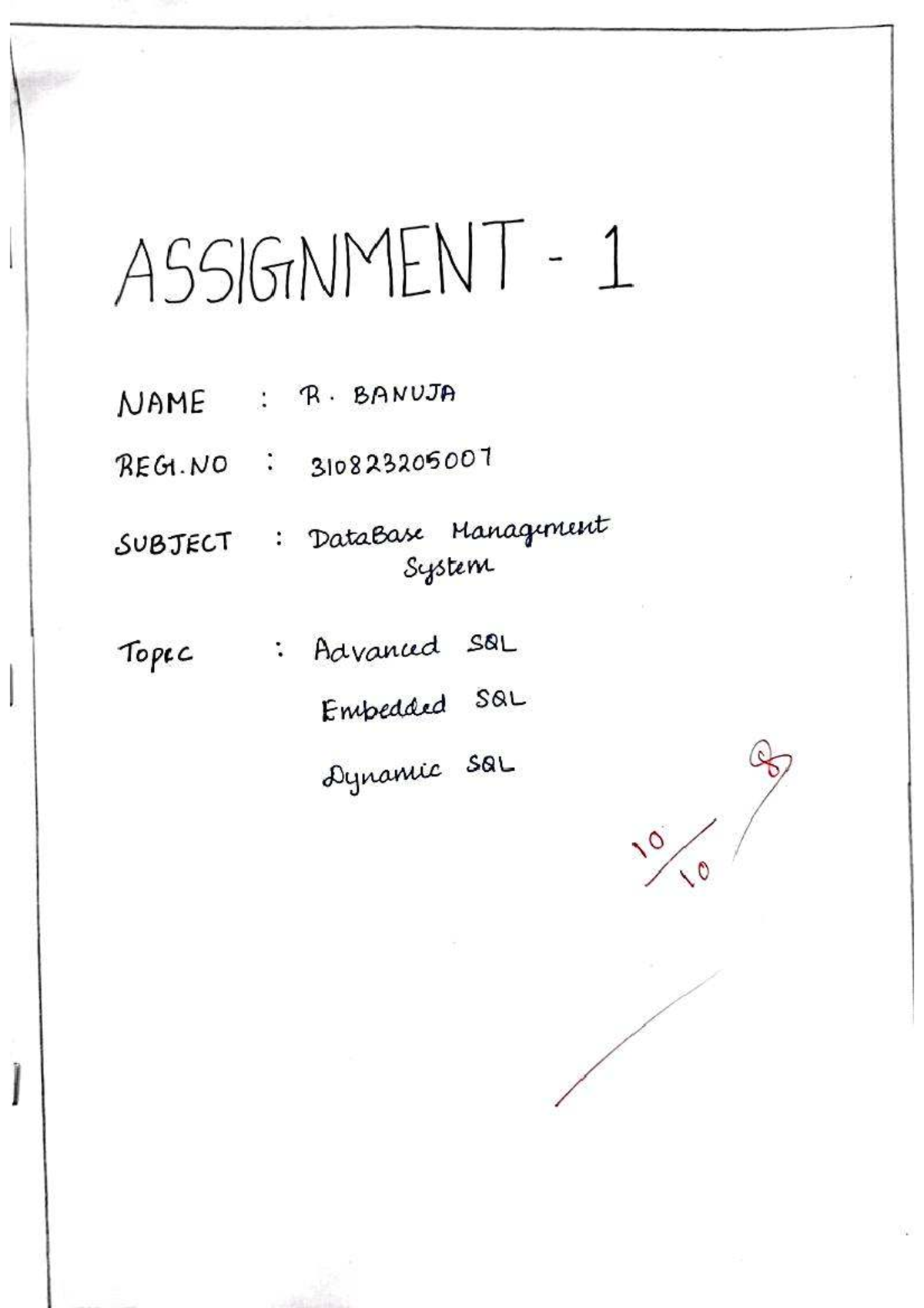 DBMS 101 - Assignment 1: Advanced and Dynamic SQL Techniques - Studocu