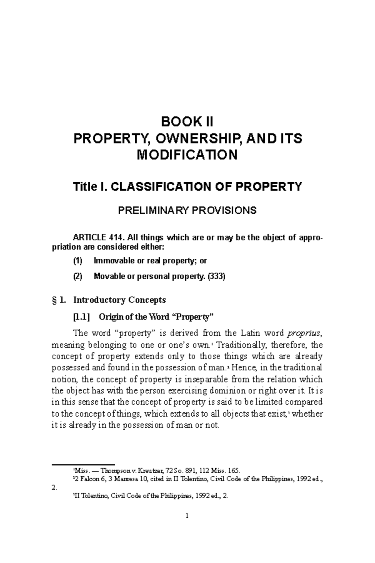 Property Law Rabuya 2022: Classification of Property and Ownership ...