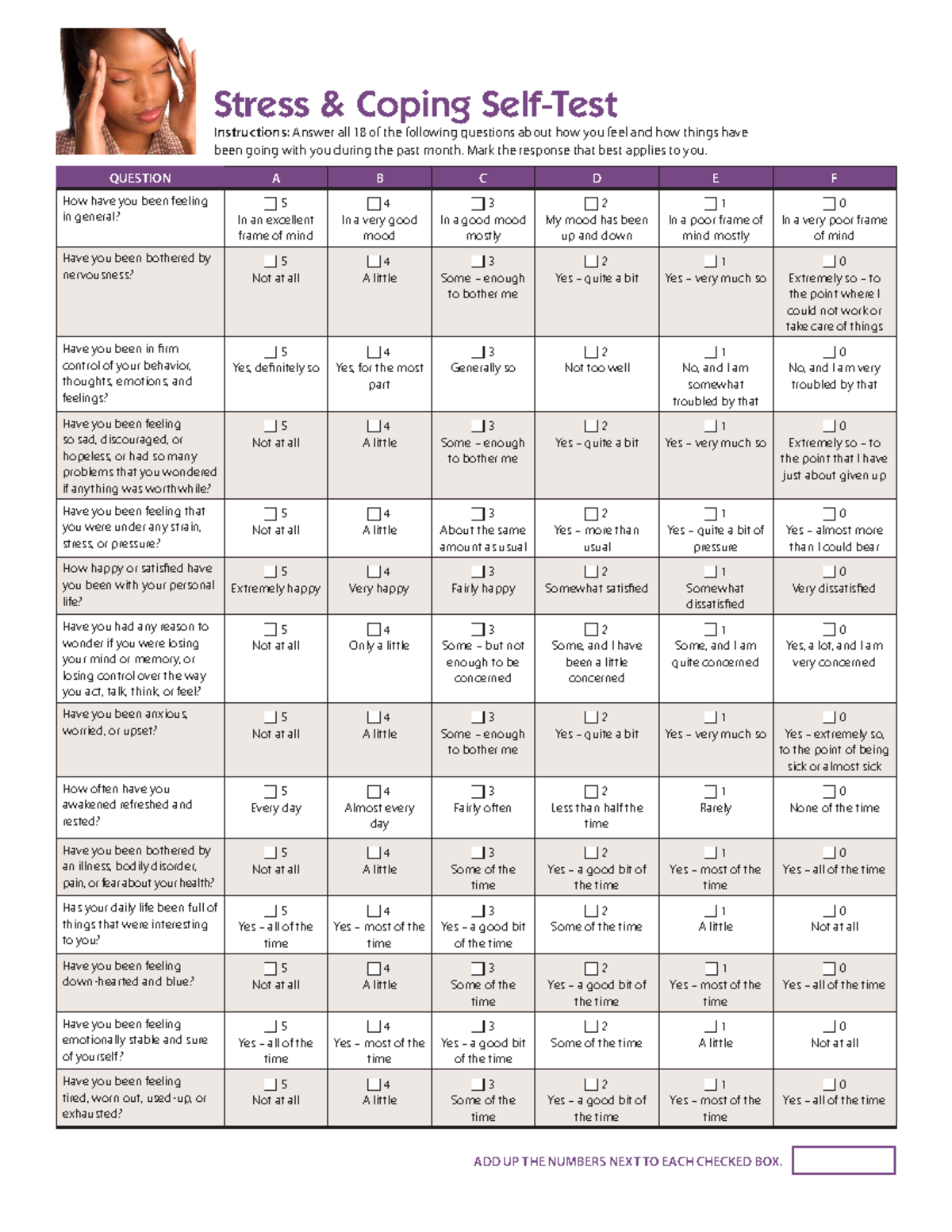 Stress and Coping Self-Test: Assessing Your Well-Being - Studocu