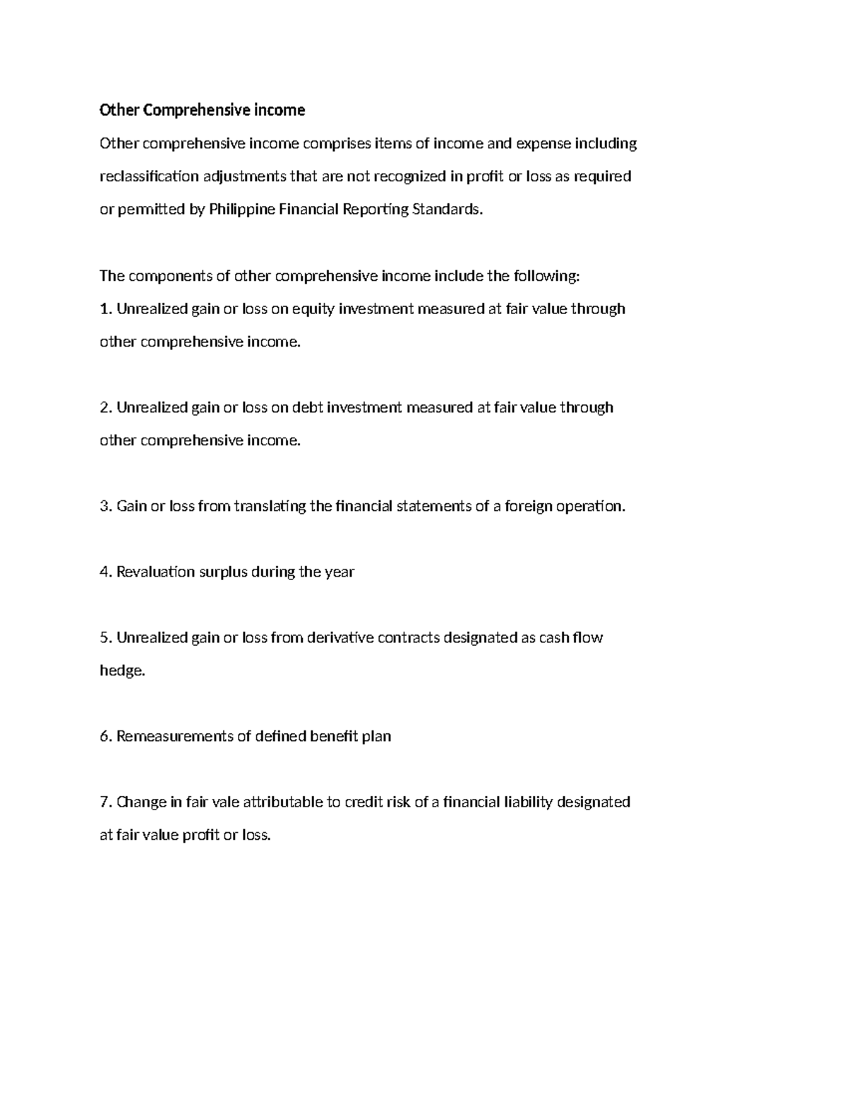 SCI3 - Understanding Other Comprehensive Income Components - Studocu
