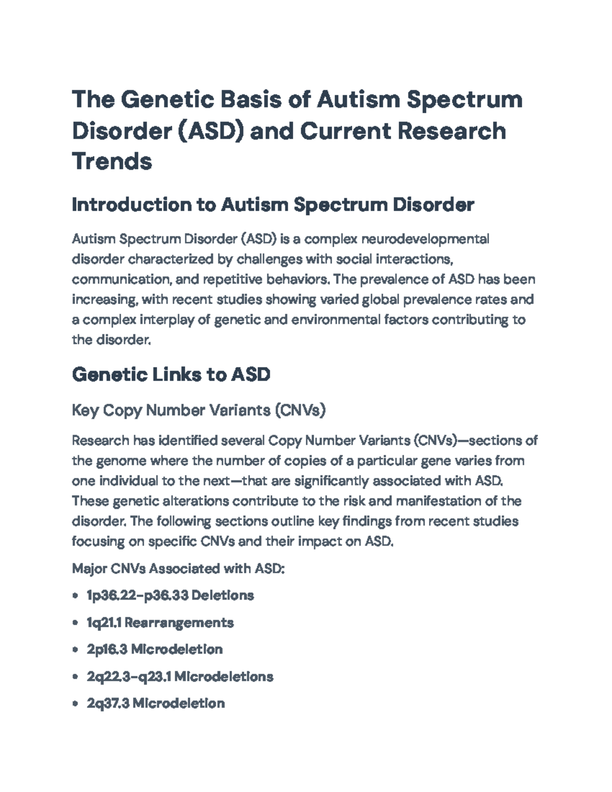 Genetic Research Trends in Autism Spectrum Disorder (ASD) Insights ...