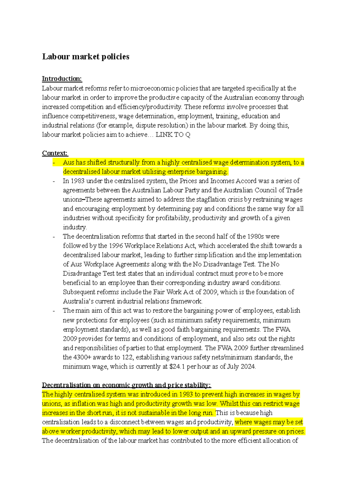 Labour Market Policies: An Overview of Reforms and Impacts in Australia ...