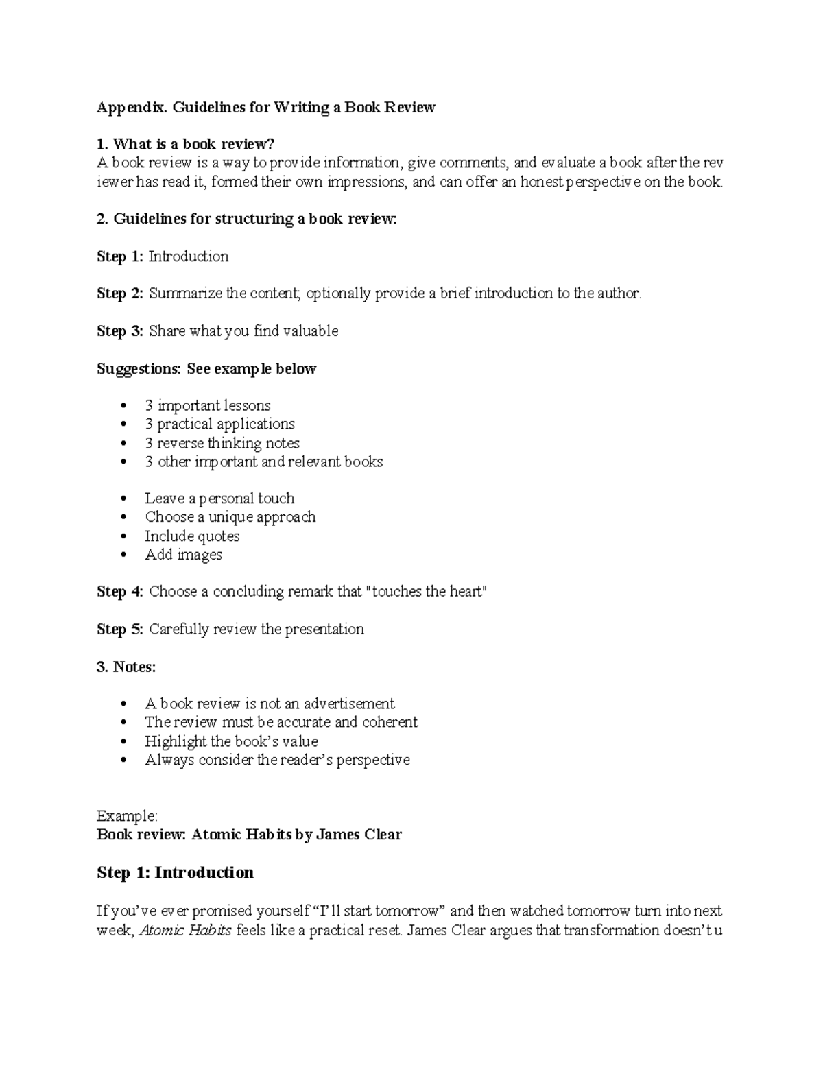 Guidelines for Writing a Book Review (STS) - Studocu
